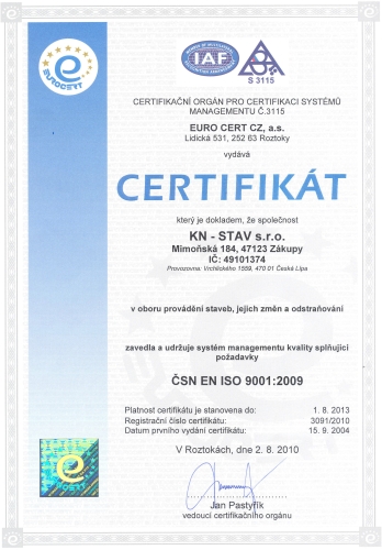 Certifik�t jakosti